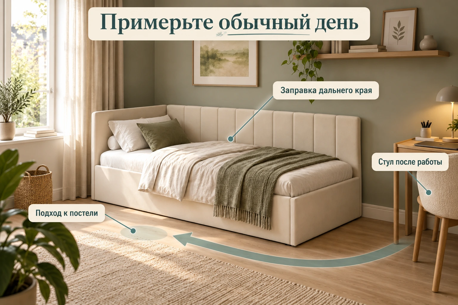 Фотоинфографика Nest: подход, заправка дальнего края и рабочий стул