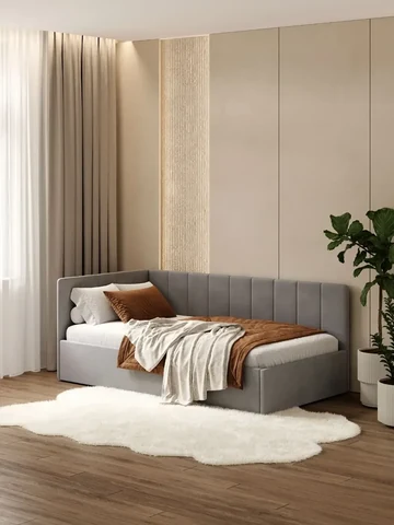 Односпальная кровать Nest 90×200, серая, без матраса — фото 7