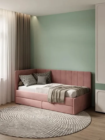Детская кровать Huggy 80×160, розовая, с матрасом — фото 12