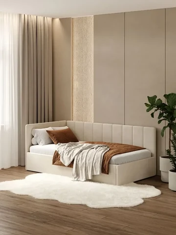 Односпальная кровать Nest 90×200, бежевая, без матраса — фото 7