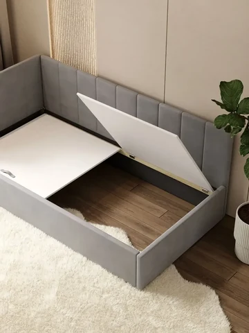 Односпальная кровать Nest 90×200, серая, без матраса — фото 10